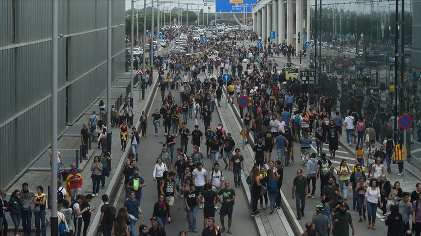 Katalonya da  protestolar üçüncü gününde