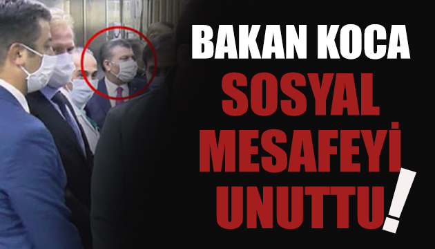 Bakan Koca 9 kişiyle asansöre bindi