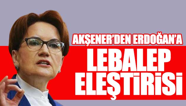 Akşener den Erdoğan a lebalep tepkisi