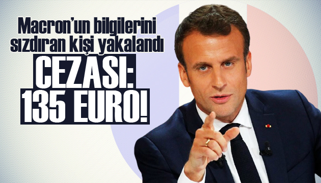 Macron’un bilgilerini çalan kişiye 135 euro ceza