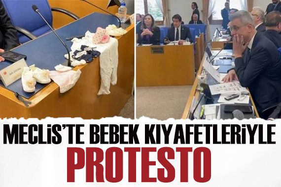 Meclis te bebek kıyafetleriyle protesto