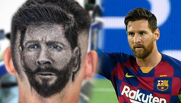 Saçına Messi yi çizdirdi!