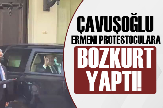 Bakan Çavuşoğlu, protestocu Ermenilere Bozkurt yaptı!