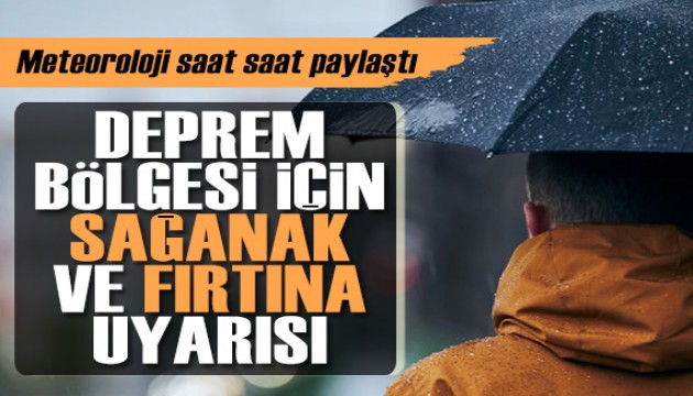 Meteoroloji'den deprem bölgesi için sağanak yağış ve fırtına uyarısı