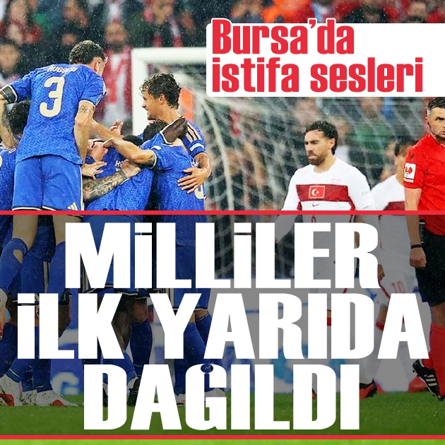 A milli takım İtalya karşısında ilk yarıda dağıldı: Bursa'da istifa sesleri yükseldi