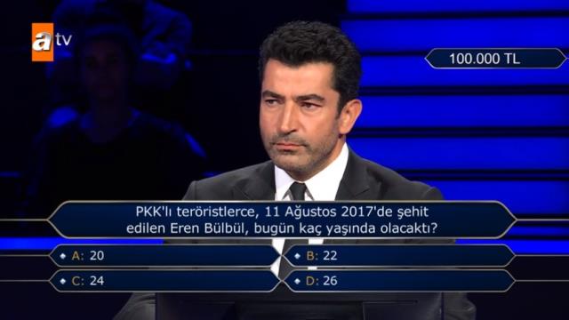 Milyoner de  Eren Bülbül sorusu... Kenan İmirzalıoğlu zor anlar yaşadı!