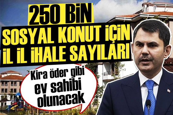 TOKİ nin yeni konut projesinde il il ihale sayıları belli oldu
