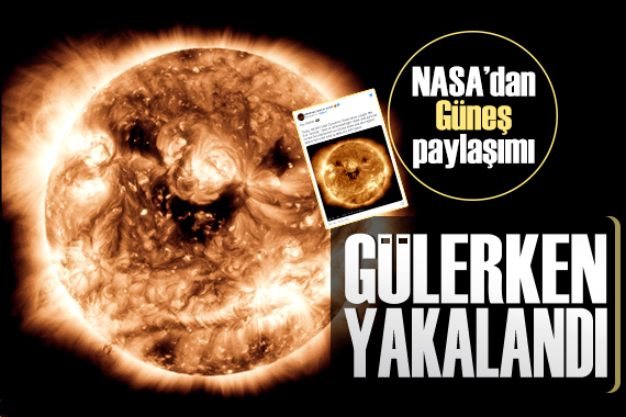 NASA nın paylaştığı, gülümseyen güneş görüntüsü sosyal medyada gündem oldu!