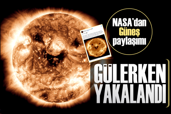 NASA nın paylaştığı, gülümseyen güneş görüntüsü sosyal medyada gündem oldu!