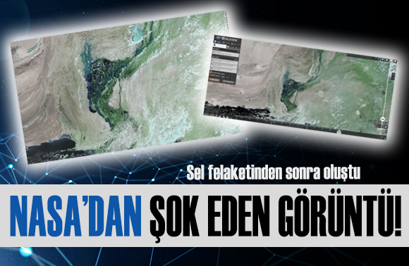 NASA paylaştı: Pakistan daki sel felaketinden sonra ülkede yeni bir göl oluştu!