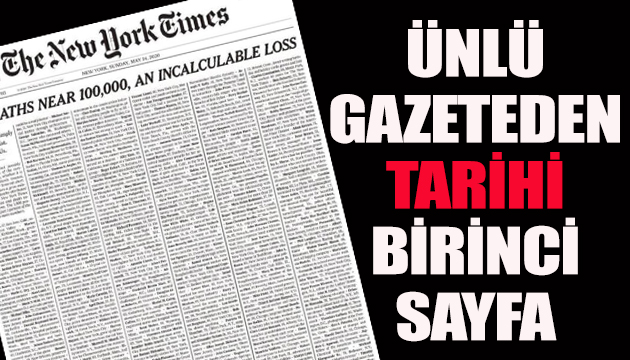 New York Times’tan tarihi birinci sayfa