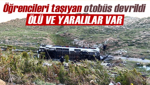Üniversite öğrencilerini taşıyan otobüs devrildi: Ölü ve yaralılar var!