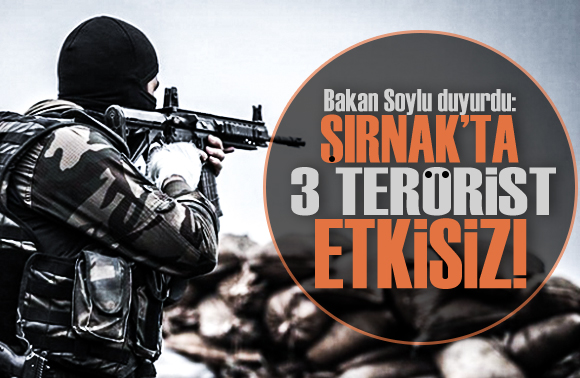 Bakan Soylu, Şırnak ta 3 teröristin etkisiz hale getirildiğini duyurdu!