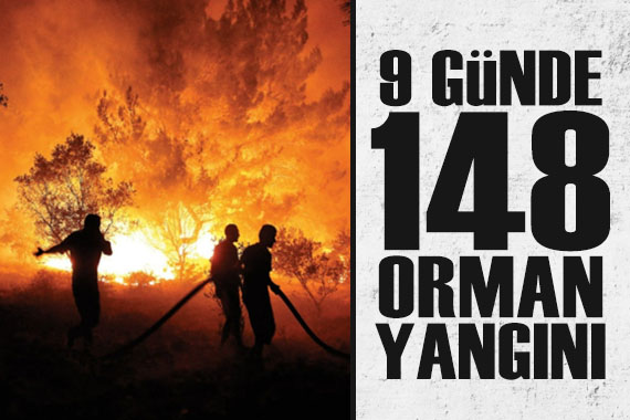 9 günde 148 orman yangını çıktı!