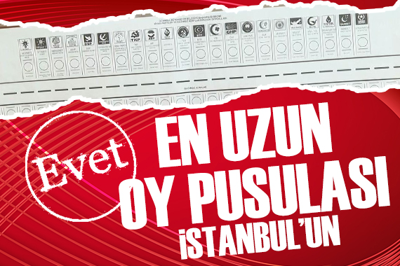 İstanbul un 1 metre boyundaki oy pusulası!