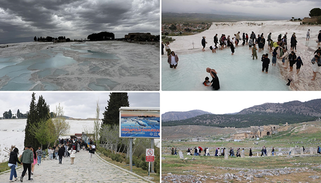 Pamukkale ye ziyaretçi akını