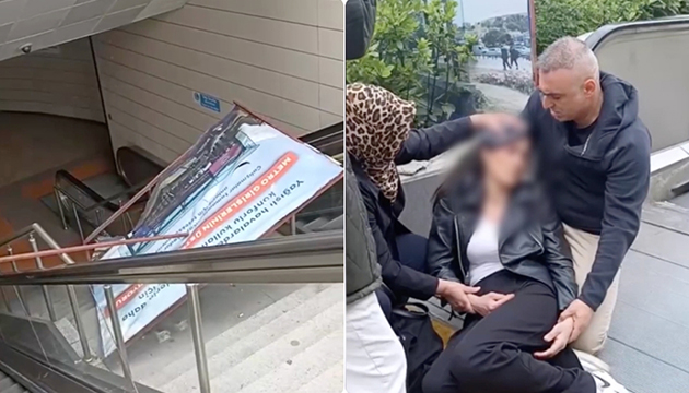 Üzerine pano düşen kadın yaralandı