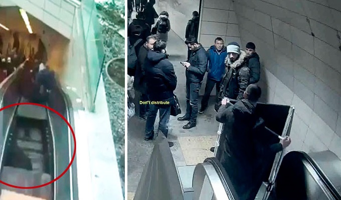 Metroda yürüyen merdivenlere sabotaj kameralara yansıdı: İBB suç duyurusunda bulundu