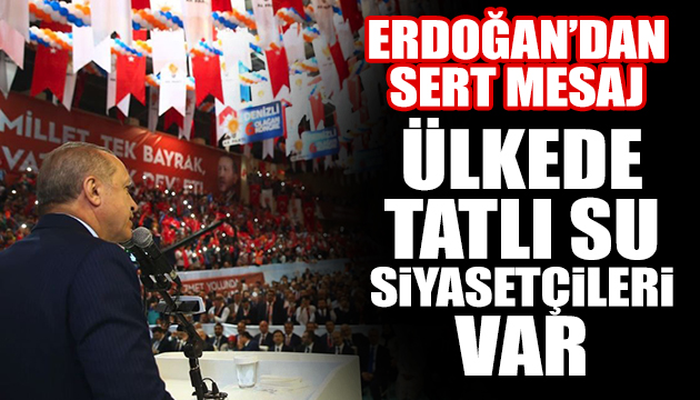 Erdoğan: Ülkede tatlı su siyasetçileri vardır