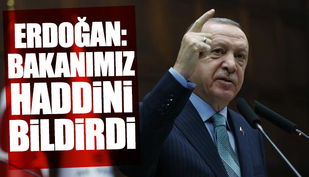 Erdoğan: Bakanımız haddini bildirdi