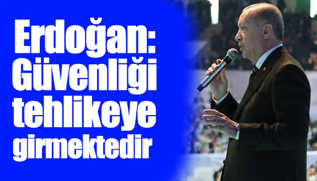 Erdoğan: Güvenliği tehlikeye girmektedir