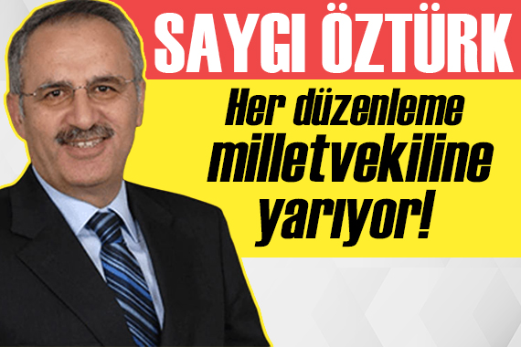 Saygı Öztürk: Her düzenleme milletvekiline yarıyor!