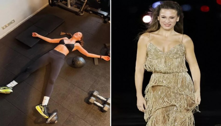 Serenay Sarıkaya’dan “Antrenman böyle bitti” pozu