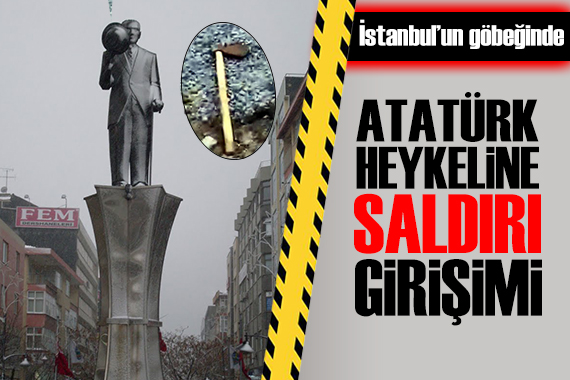 Atatürk heykeline baltalı saldırı!