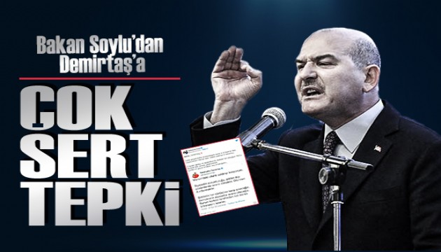 Bakan Soylu, Mersin'deki saldırı ile ilgili paylaşımda bulunan Demirtaş'a çok sert tepki gösterdi!