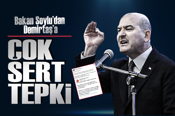 Bakan Soylu, Mersin deki saldırı ile ilgili paylaşımda bulunan Demirtaş a çok sert tepki gösterdi!