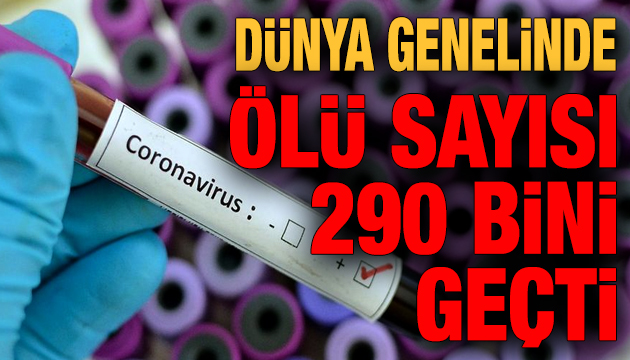 Dünya genelinde ölü sayısı 290 bini geçti