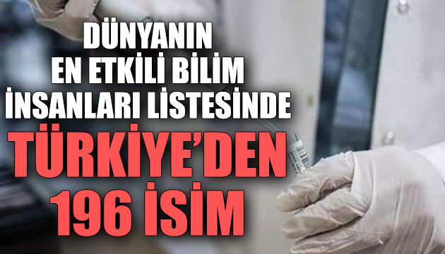 Dünyanın en etkili bilim insanları listesinde Türkiye den 196 isim!