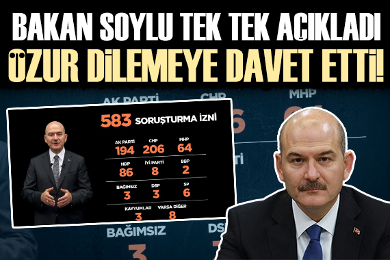 Bakan Soylu rakamlarıyla açıkladı! Özür dilemeye davet etti