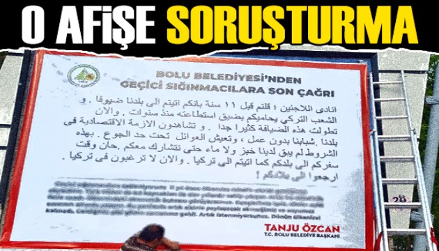 Tanju Özcan'ın 'ülkenize dönün' afişine soruşturma!