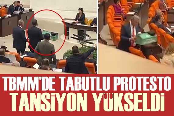 TBMM de gergin anlar: CHP nin tabutlu protestosu tansiyonu yükseltti!