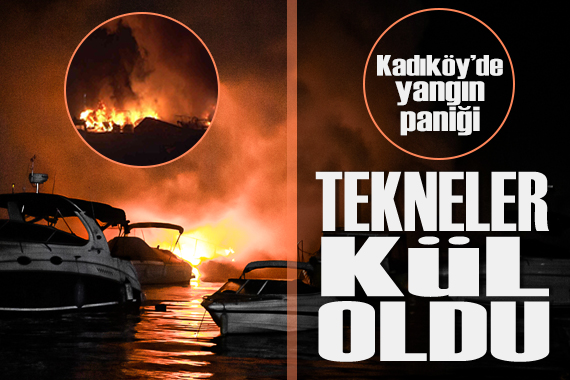 Kadıköy Caddebostan limanında korkutan yangın