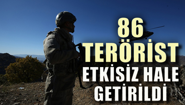 86 PKK lı etkisiz hale getirildi
