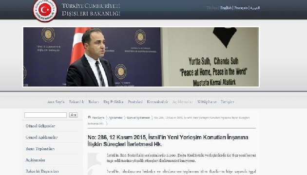 Dışişleri Bakanlığından  İsrail  kınaması!
