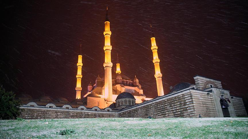 Edirne de kar etkili oldu!