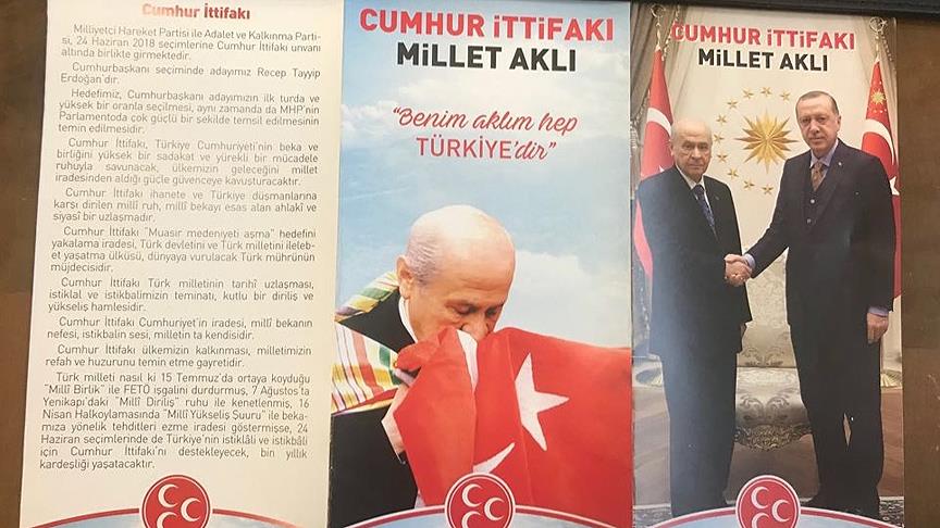 MHP nin seçim broşüründe Bahçeli ve Erdoğan yan yana