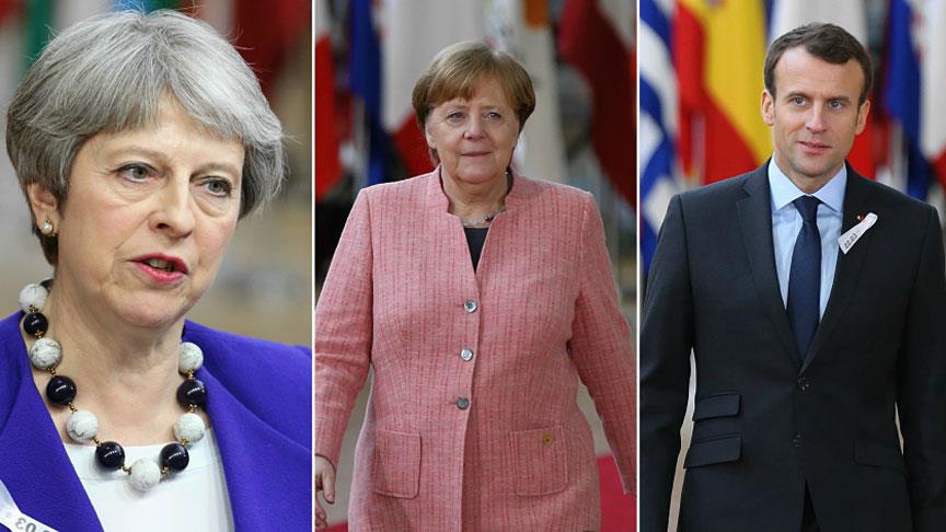 May, Macron ve Merkel Rusya yı görüştü