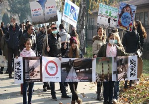 Makedonya da hava kirliliği protestosu!
