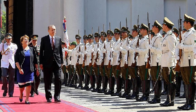 Erdoğan Şili de resmi törenle karşılandı!