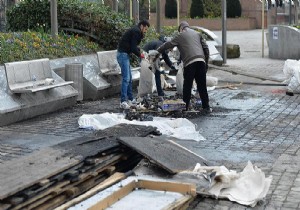 Brüksel deki terör örgütü çadırı kaldırıldı!