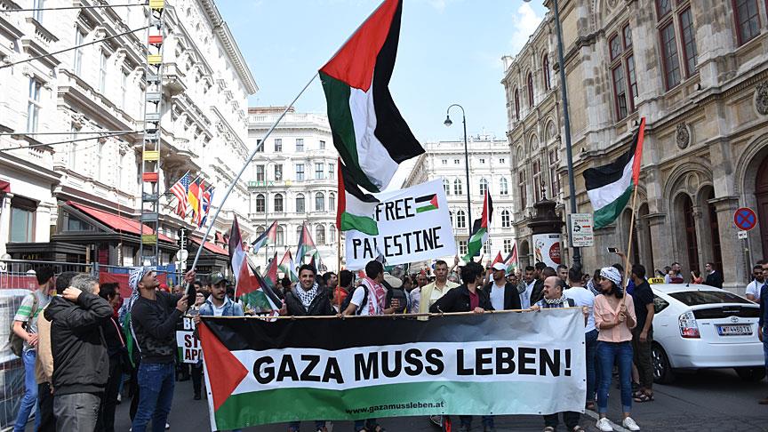 Avusturya da İsrail protestosu