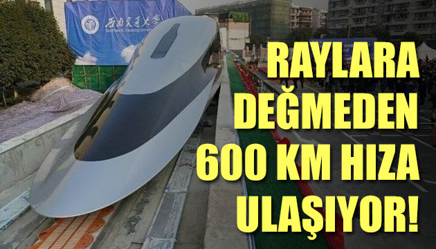 Çin in raylara değmeden 600 km hızla giden treni tanıtıldı