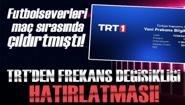TRT'den frekans değişikliği!