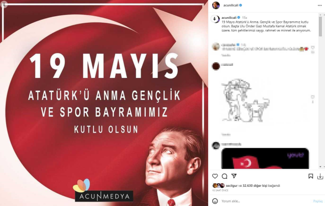 Ünlü isimlerin 19 Mayıs Atatürk ü Anma Gençlik ve Spor Bayramı paylaşımları