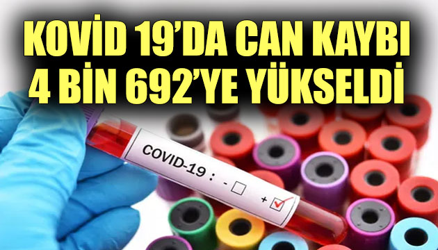 Koronavirüste can kaybı 4 bin 692 ye yükseldi