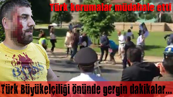 ABD de Türk Büyükelçiliği önünde gergin dakikalar